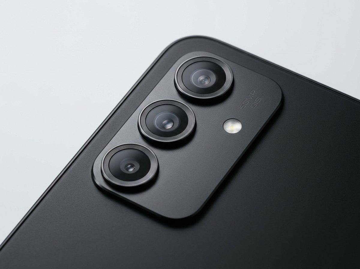 Samsung Galaxy A56 5G in Graphite, camera close-up