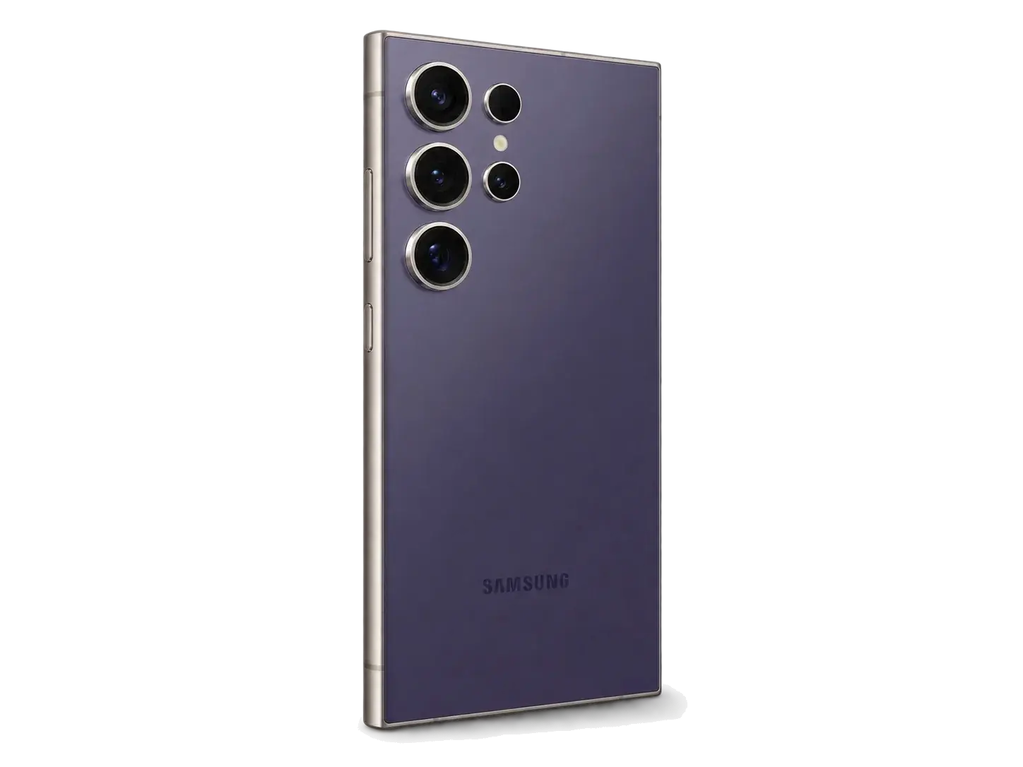 Samsung Galaxy S24 Ultra in Titanium Violet, angled view